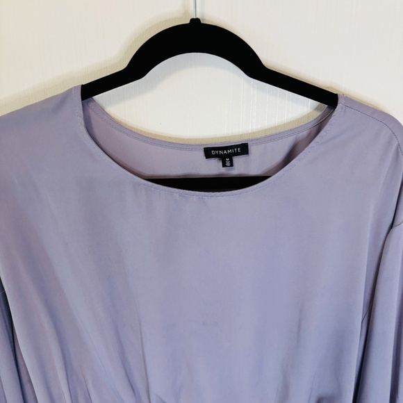 Dynamite Lavender drawstring blouse Sz Medium - Picture 3 of 6
